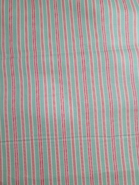 Riley Blake Farmers Daughter Red Green Cream Stripe Fabric (0808)